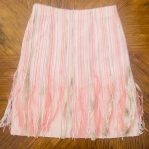 ARCHETYPE Pink/Cream Fringe Tweed Skirt sz 2